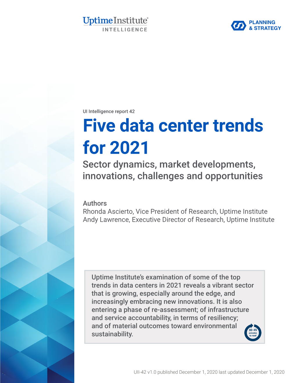 Five Data Center Trends for 2021 Sector Dynamics, Market Developments, Innovations, Challenges and Opportunities