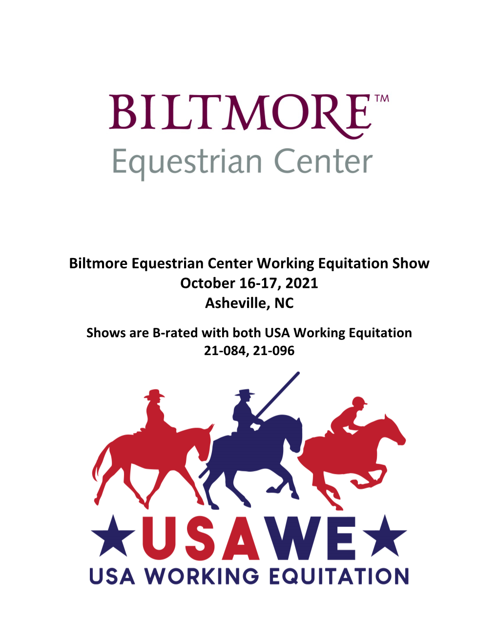 Biltmore Equestrian Center Working Equitation Show October 16-17