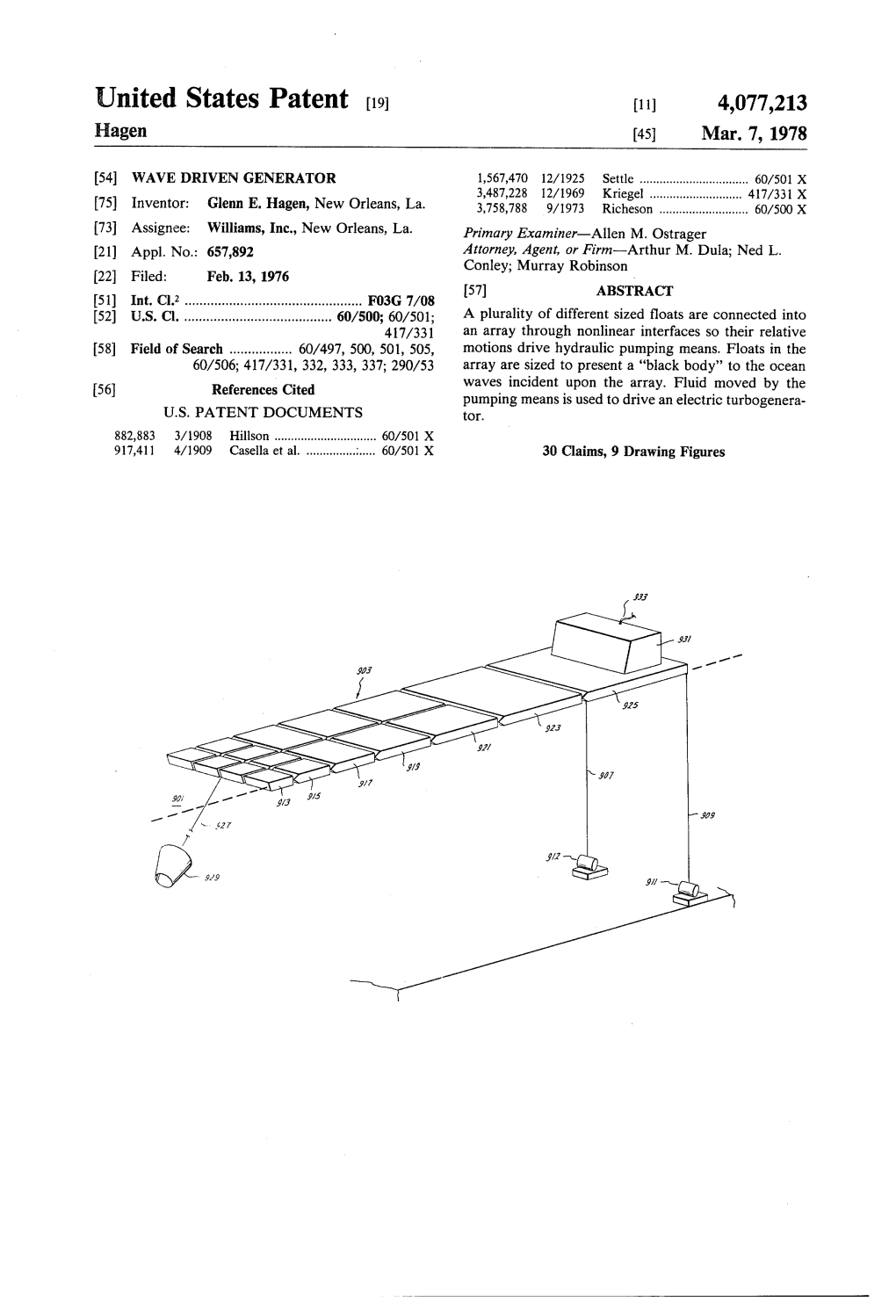 United States Patent [191 [11] 4,077,213 Hagen [45] Mar