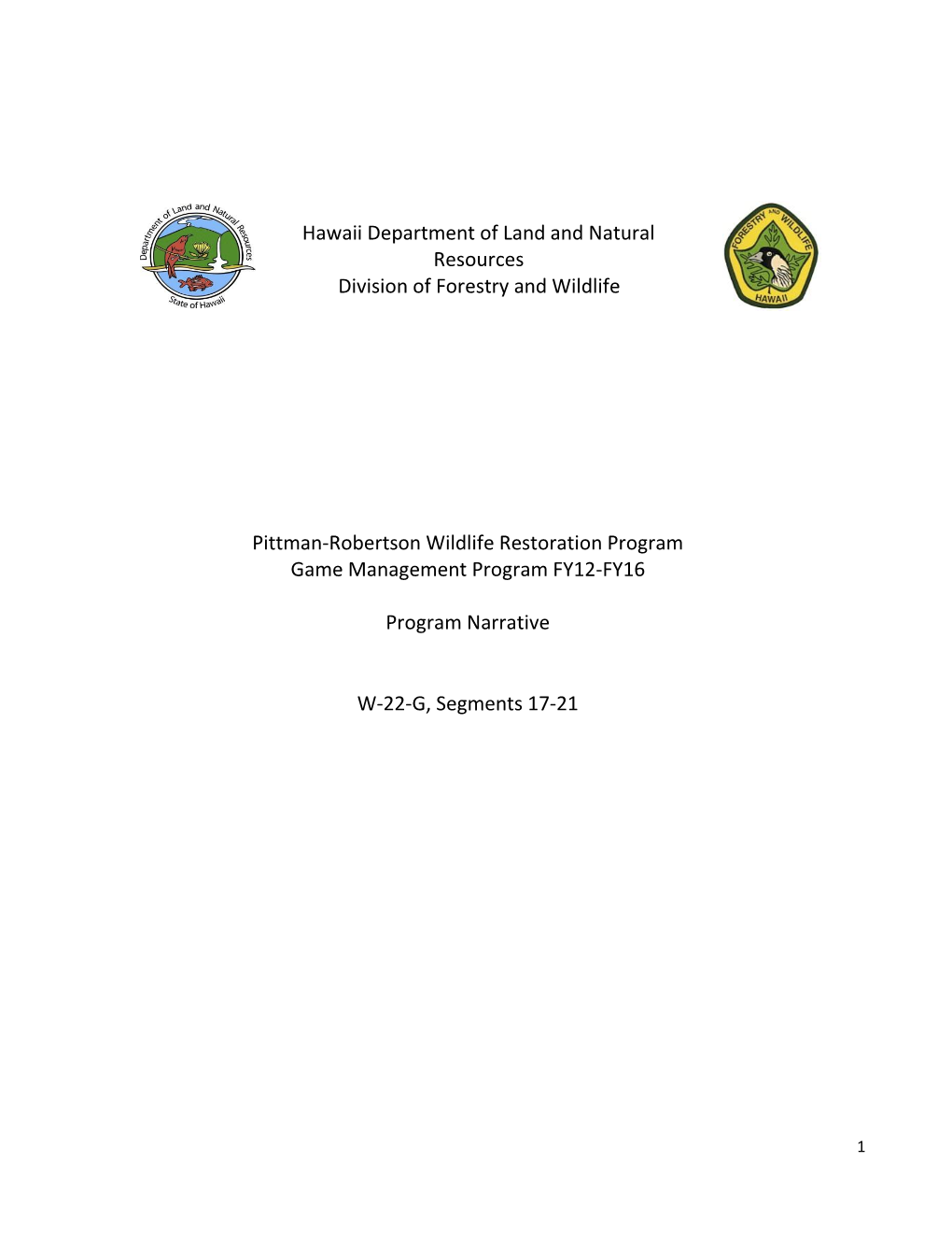 Hawaii Department of Land and Natural Resources Division of Forestry and Wildlife