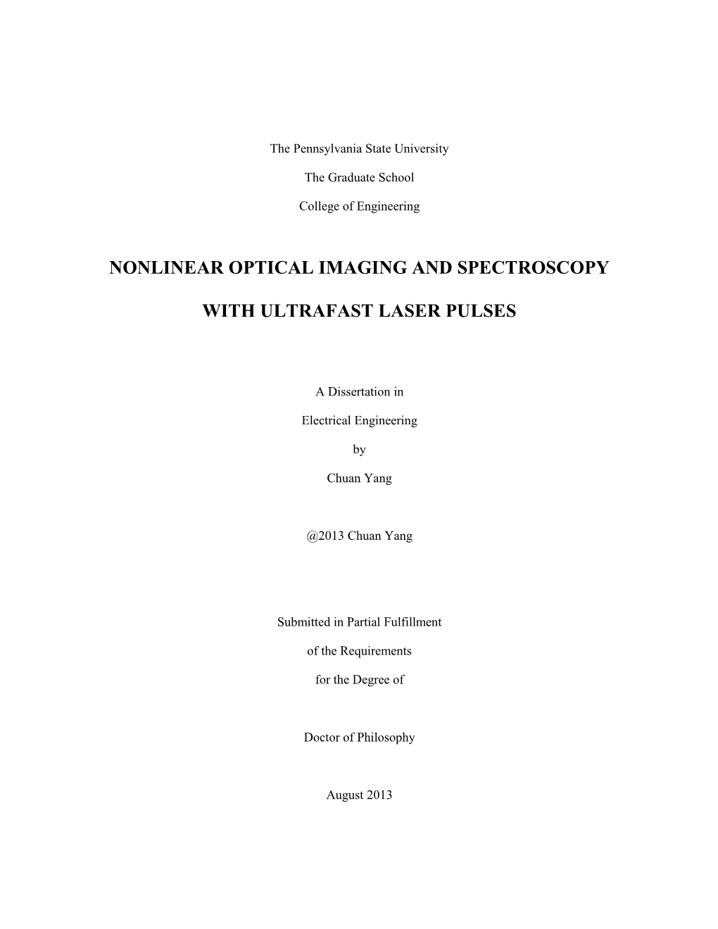 Nonlinear Optical Imaging and Spectroscopy With