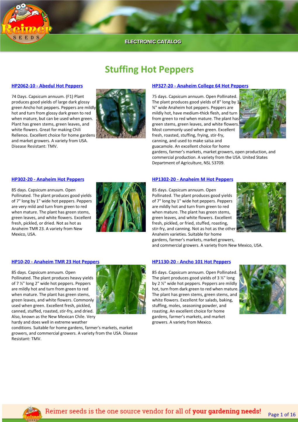 Reimer Seeds Catalog