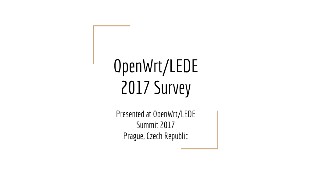 Openwrt/LEDE 2017 Survey