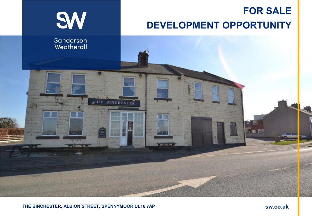 For Sale Development Opportunity