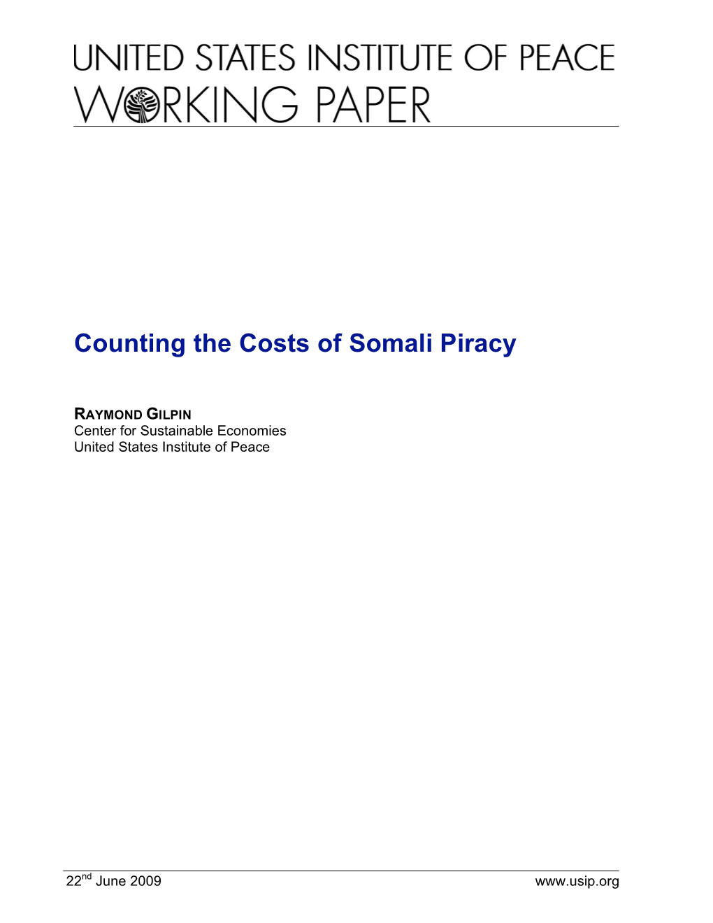 Counting the Costs of Somali Piracy