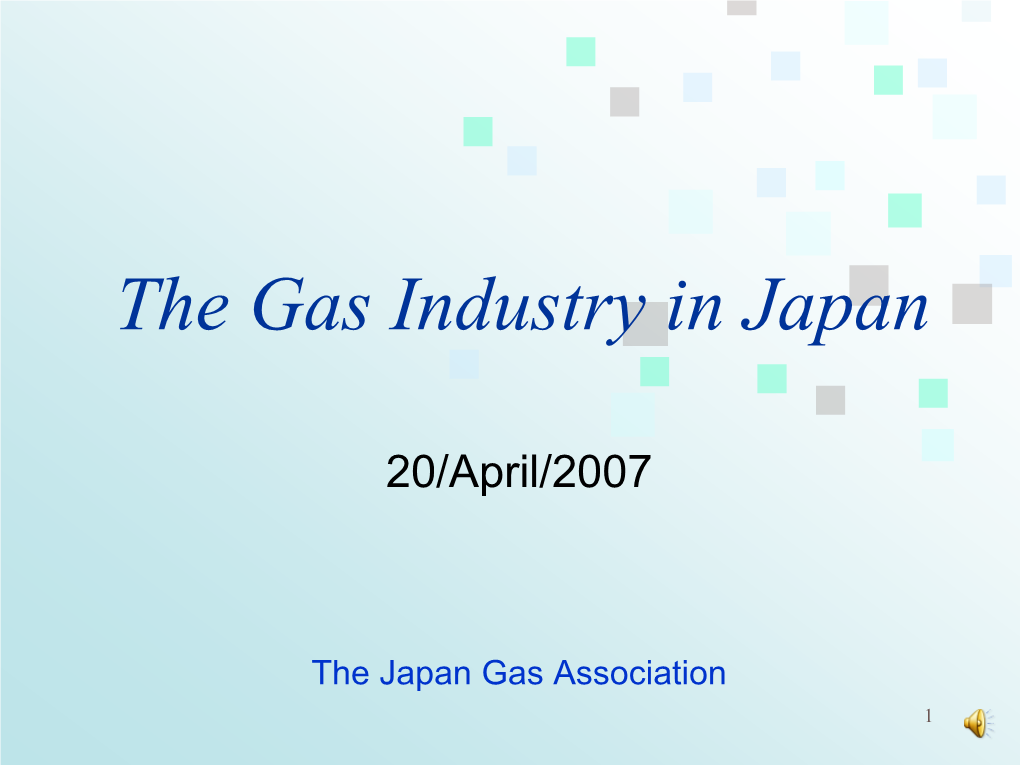 The Gas Industry in Japan