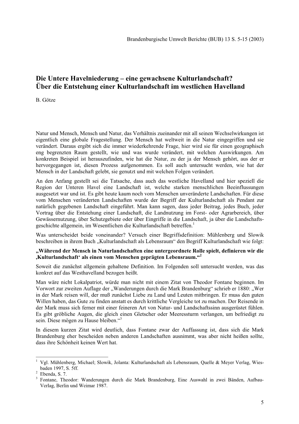 Brandenburgische Umweltberichte, Heft 13