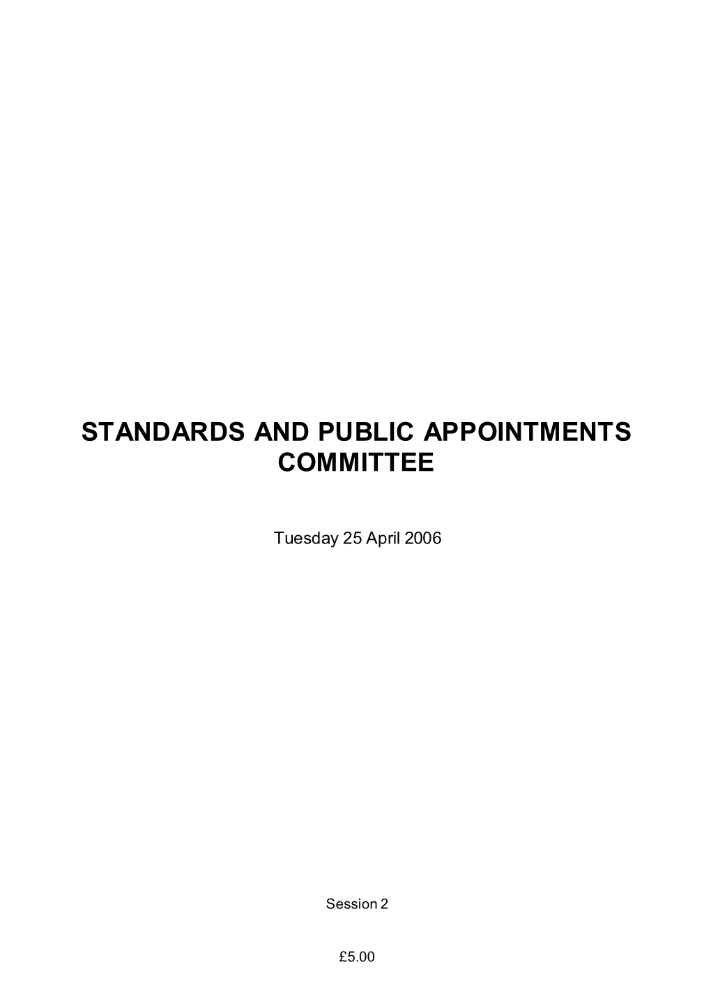 Standards and Public Appointments Committee