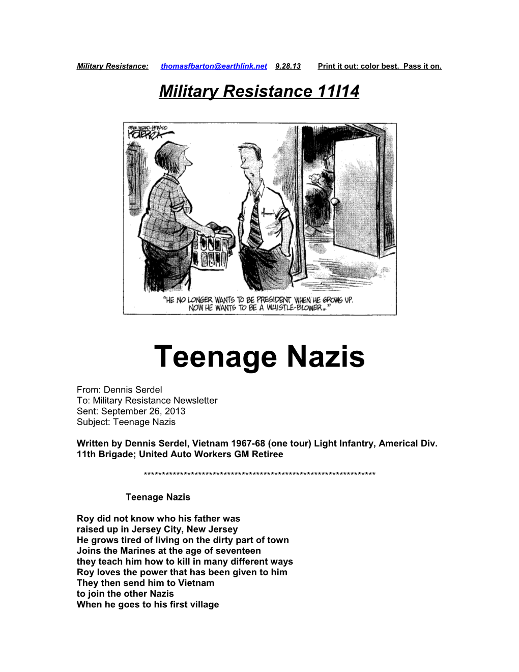 Military Resistance 11I14