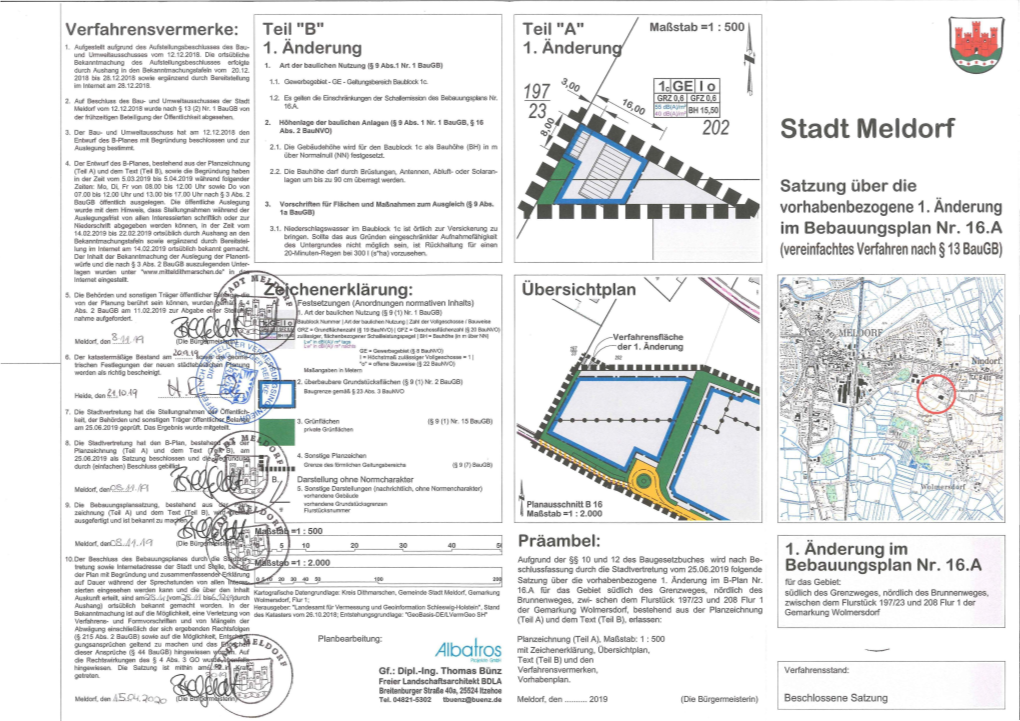 Bebauungsplan Nr. 16.A Der Stadt Meldorf / Begründung