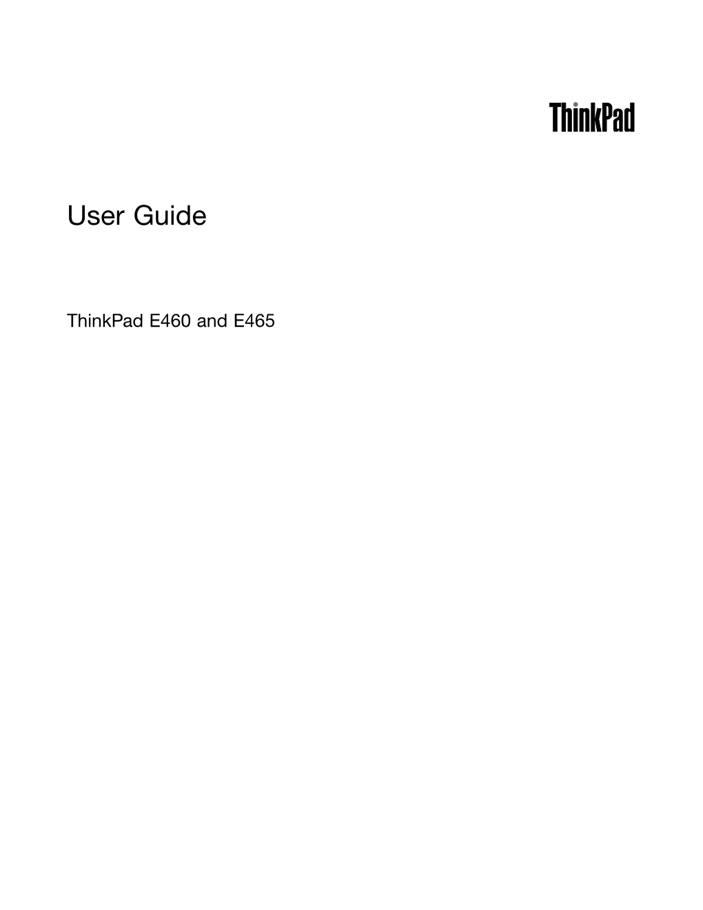 Thinkpad E460 and E456 User Guide