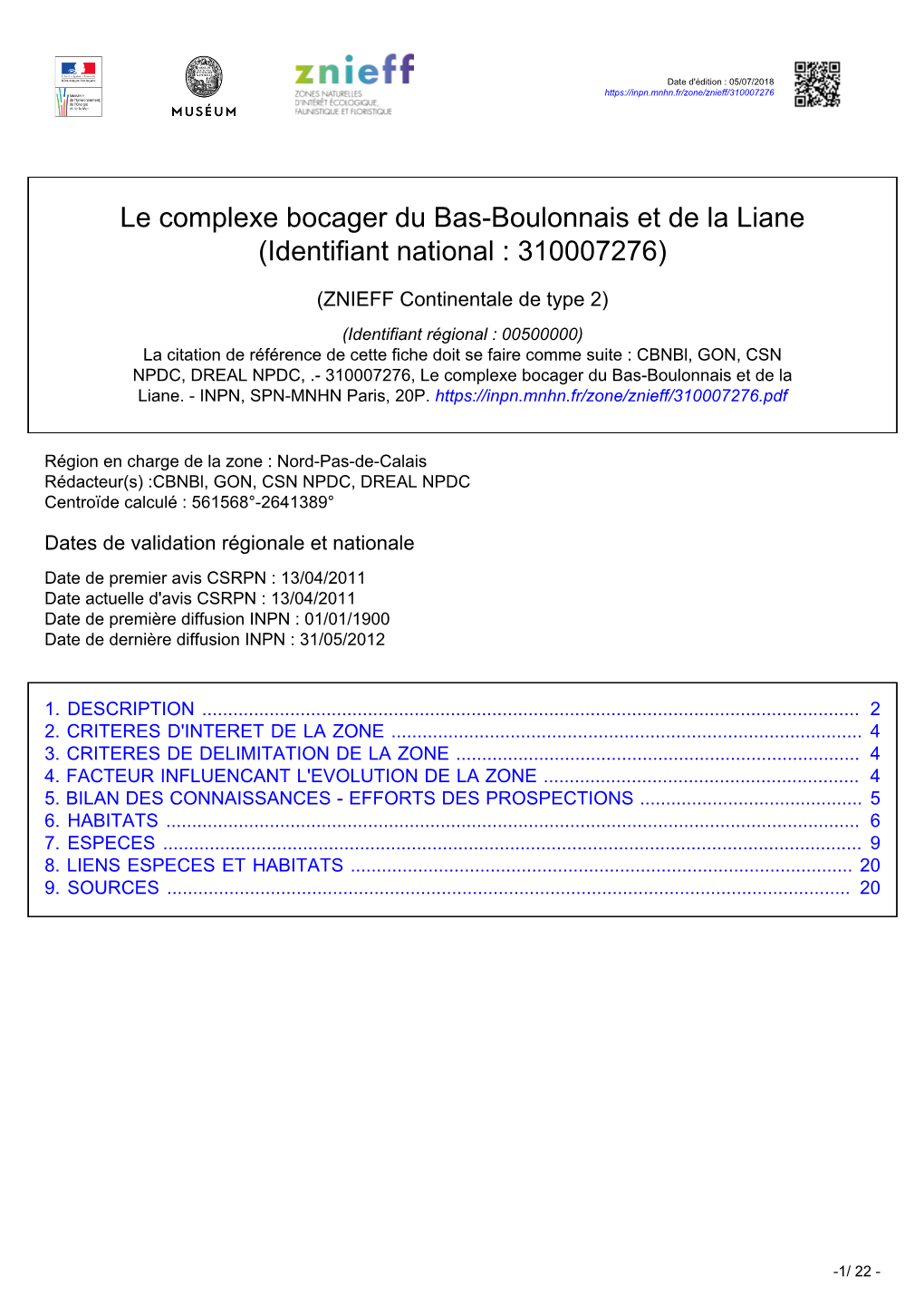 Le Complexe Bocager Du Bas-Boulonnais Et De La Liane (Identifiant National : 310007276)