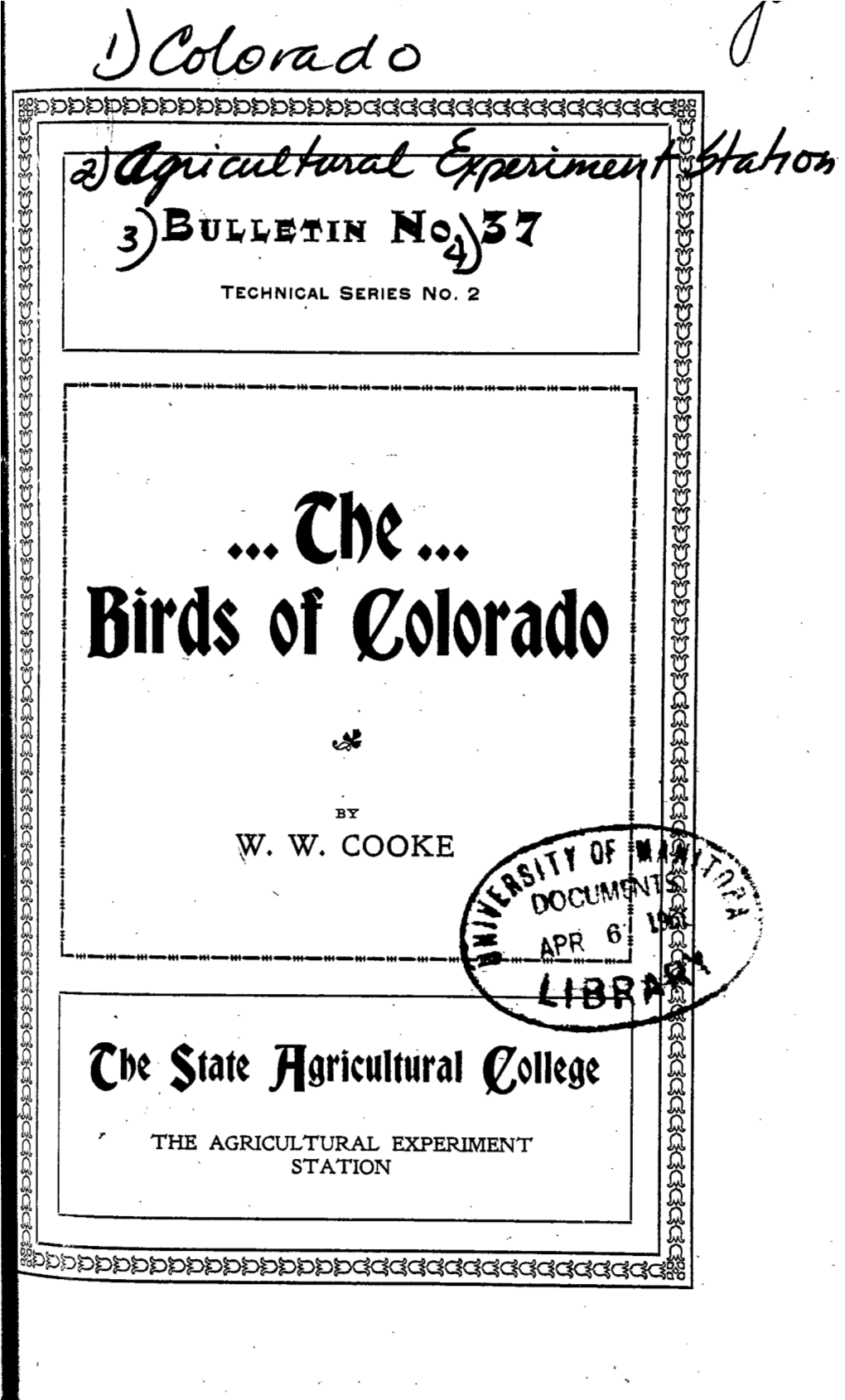 Birds of ' Colorado