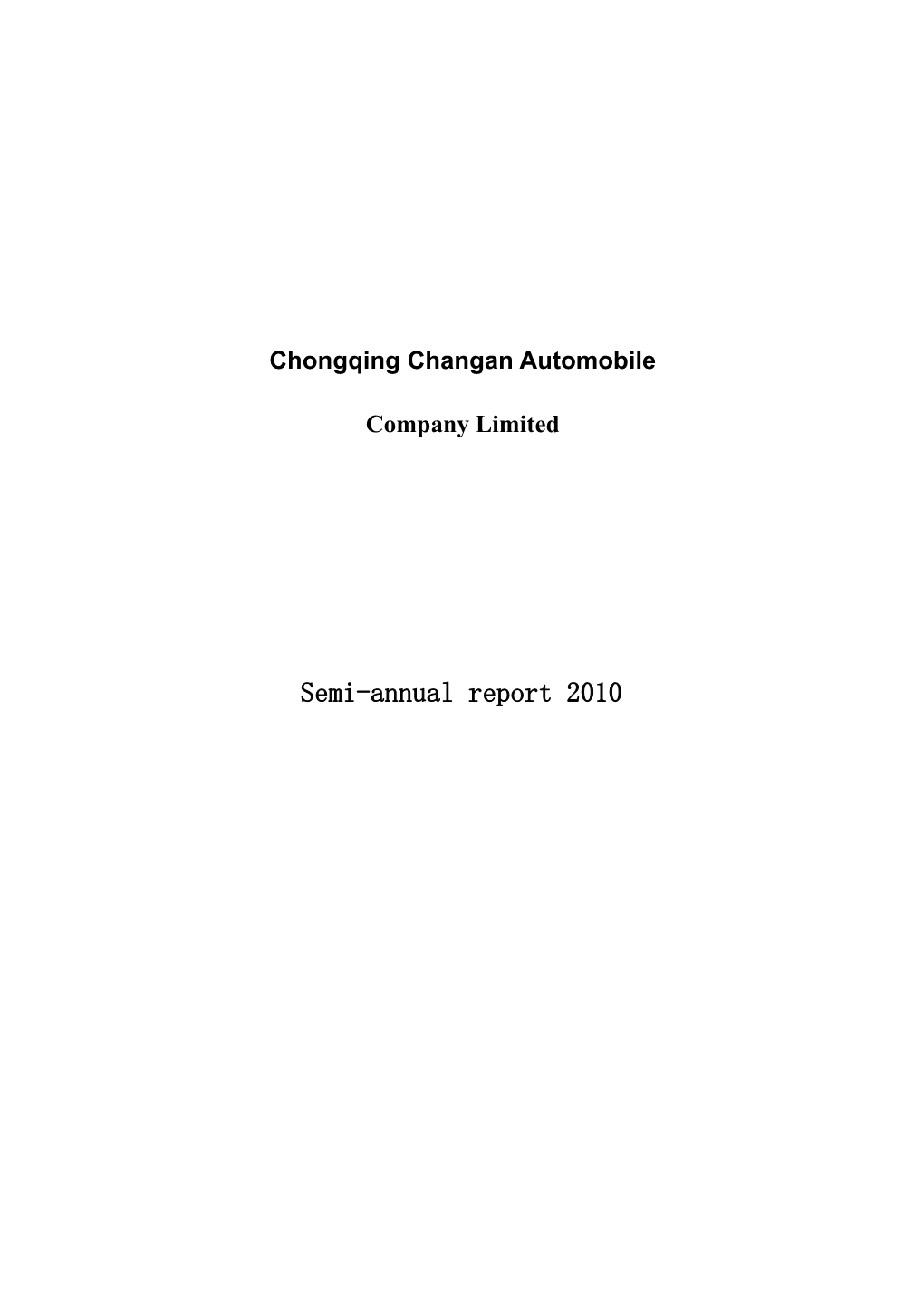 Semi-Annual Report 2010