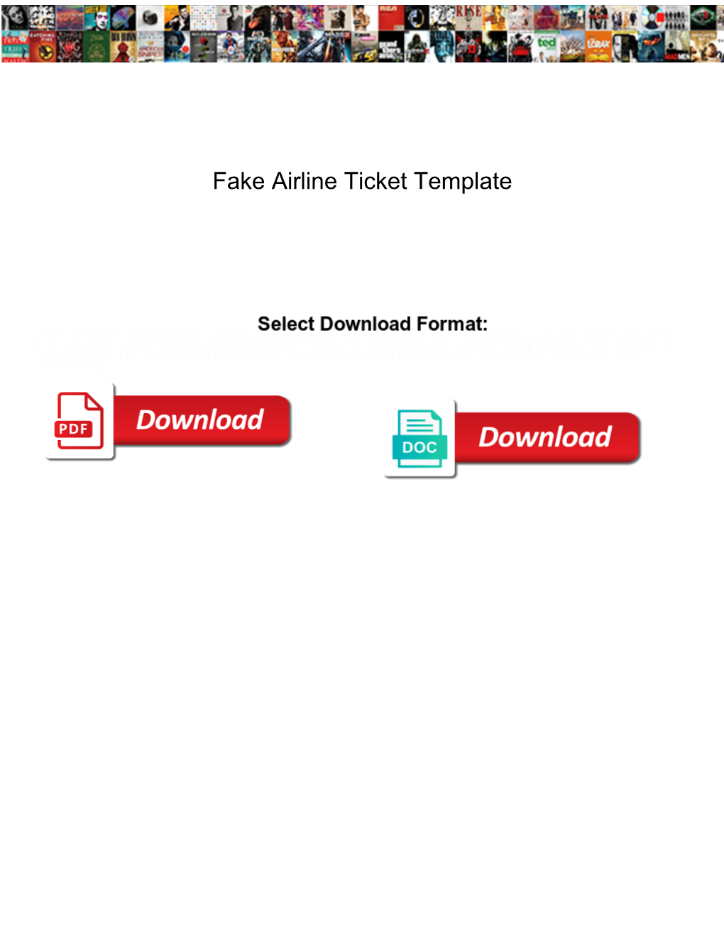 Fake Airline Ticket Template