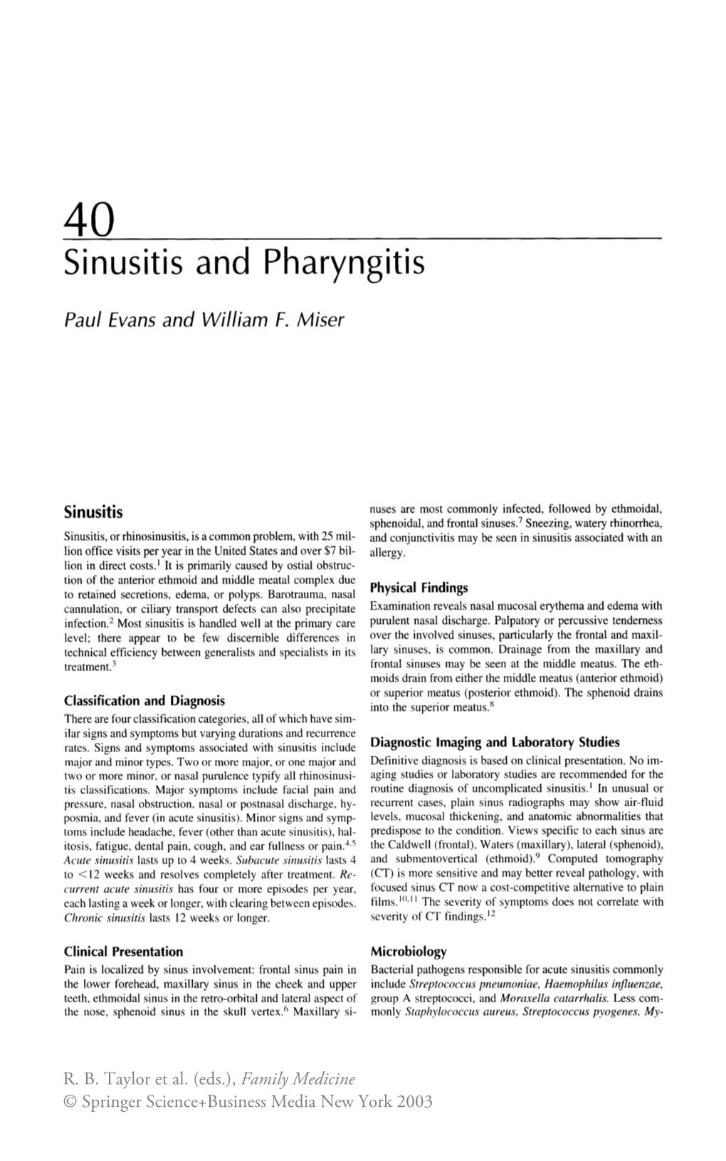 Sinusitis and Pharyngitis