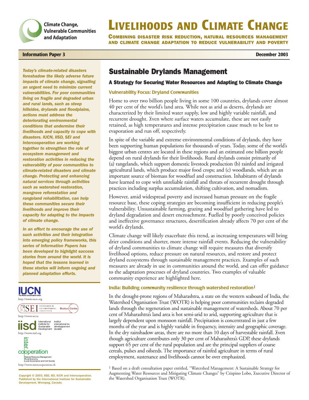 Sustainable Drylands Management