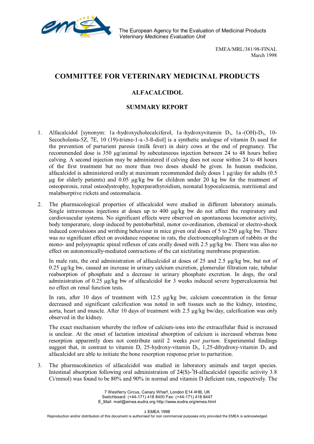 Committee for Veterinary Medicinal Products