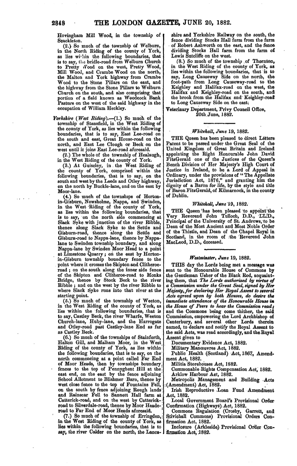 The London Gazette, June 20, 1882