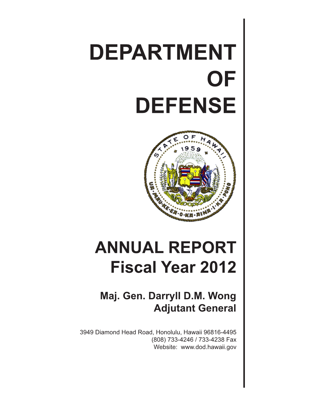ANNUAL REPORT Fiscal Year 2012