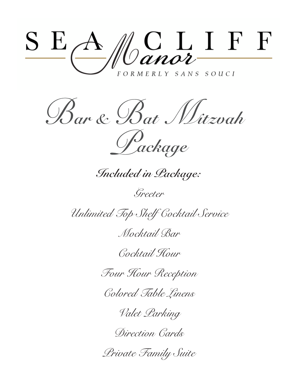 Bar & Bat Mitzvah Package