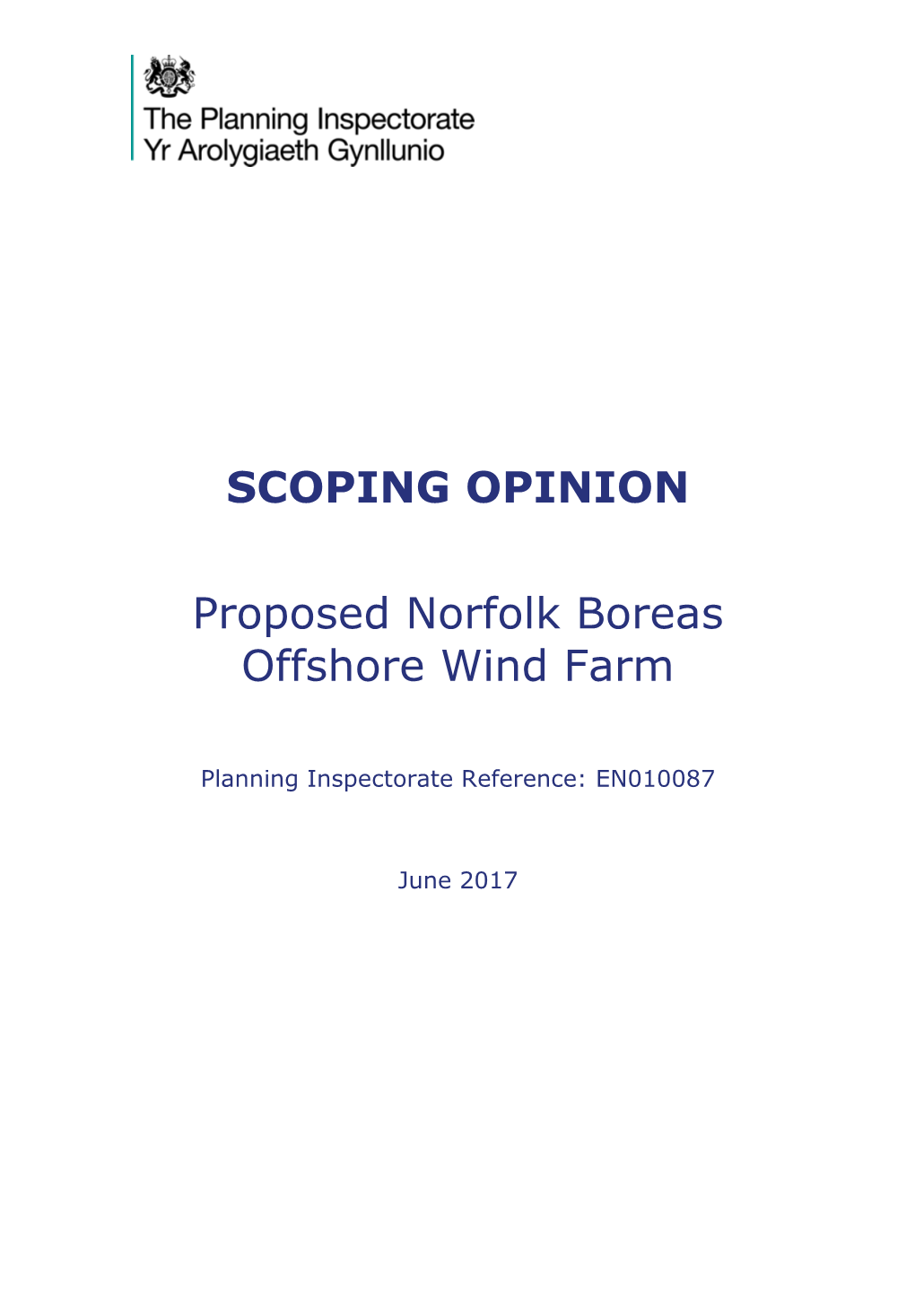 SCOPING OPINION Proposed Norfolk Boreas Offshore Wind Farm