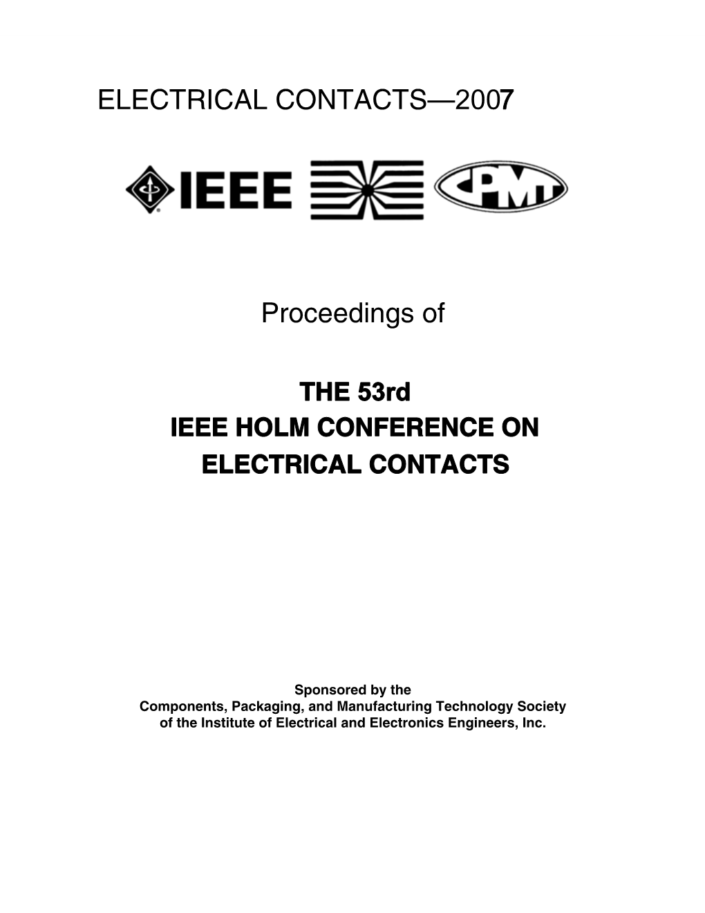 Proceedings of 7 ELECTRICAL CONTACTS—200