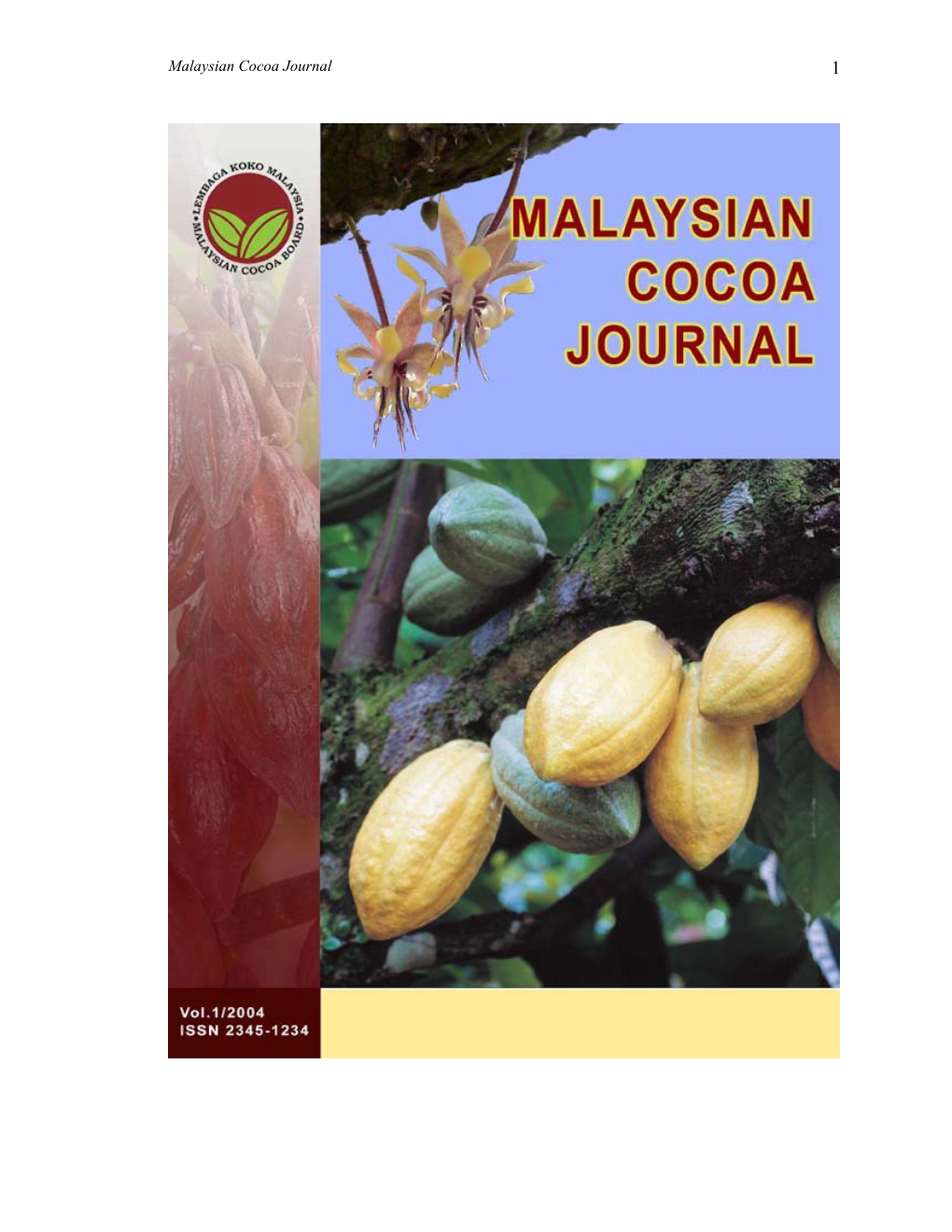 Malaysian Cocoa Journal 1