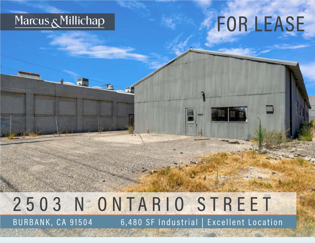 BURBANK, CA 91504 6,480 SF Industrial | Excellent Location NON-ENDORSEMENT and DISCLAIMER NOTICE