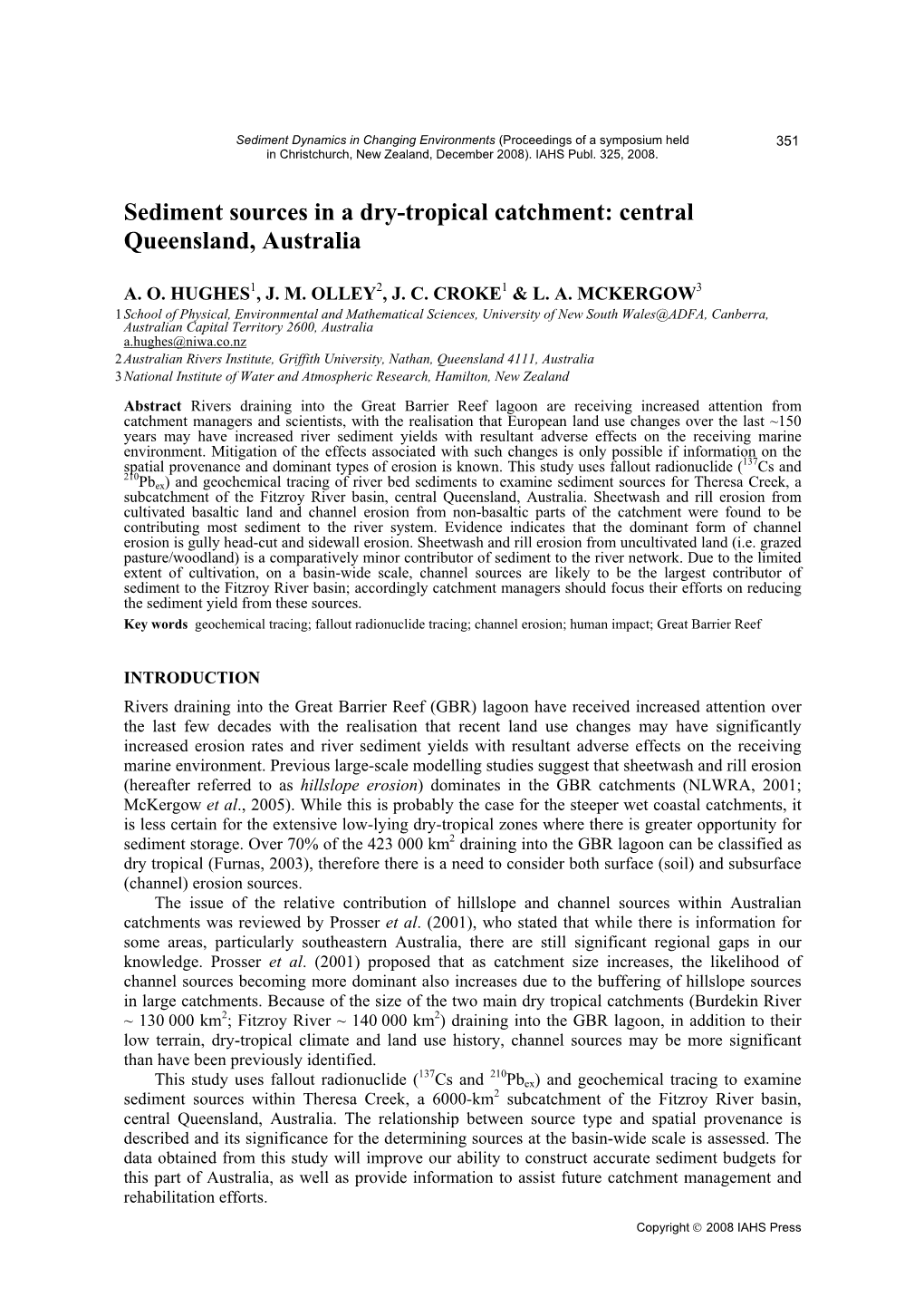 Sediment Sources in a Dry-Tropical Catchment: Central Queensland, Australia