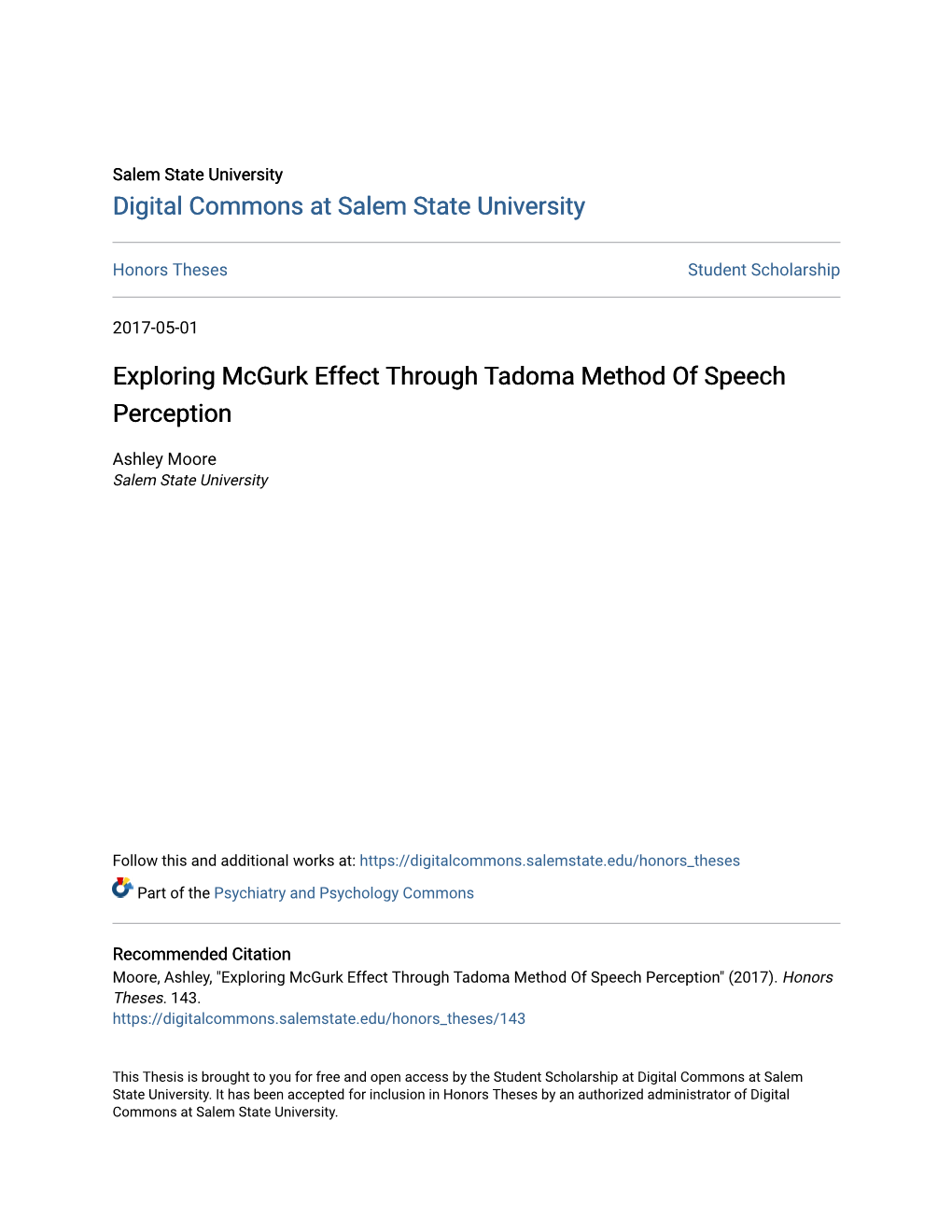 Exploring Mcgurk Effect Through Tadoma Method of Speech Perception