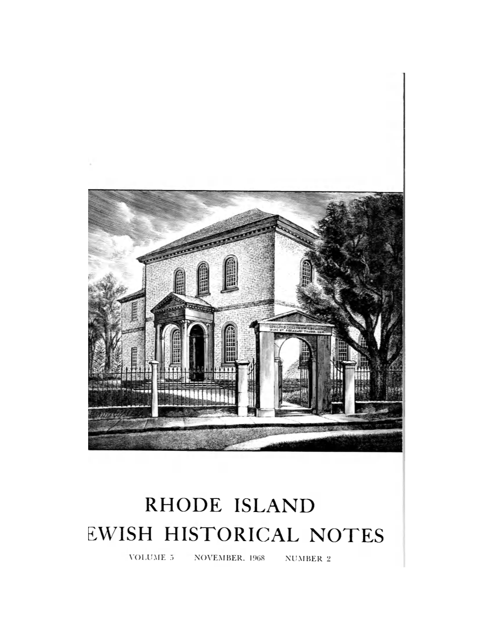 Rhode Island Ewish Historical Notes