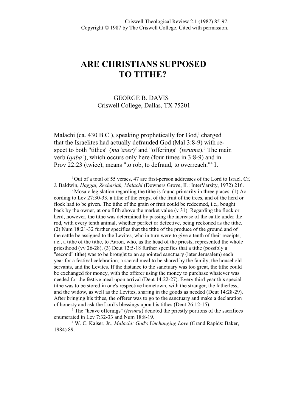 Criswell Theological Review 4