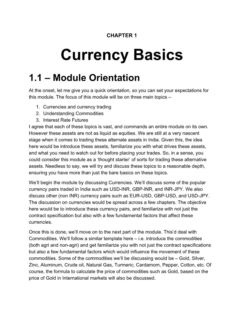 Currency Basics
