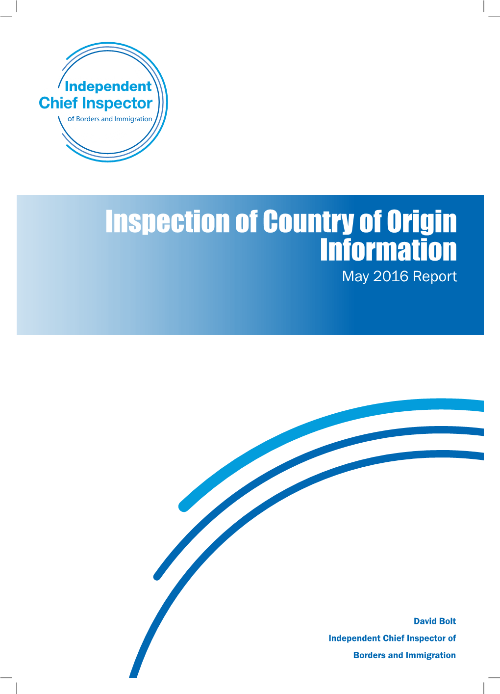 Inspection of Country of Origin Information May 2016 Report