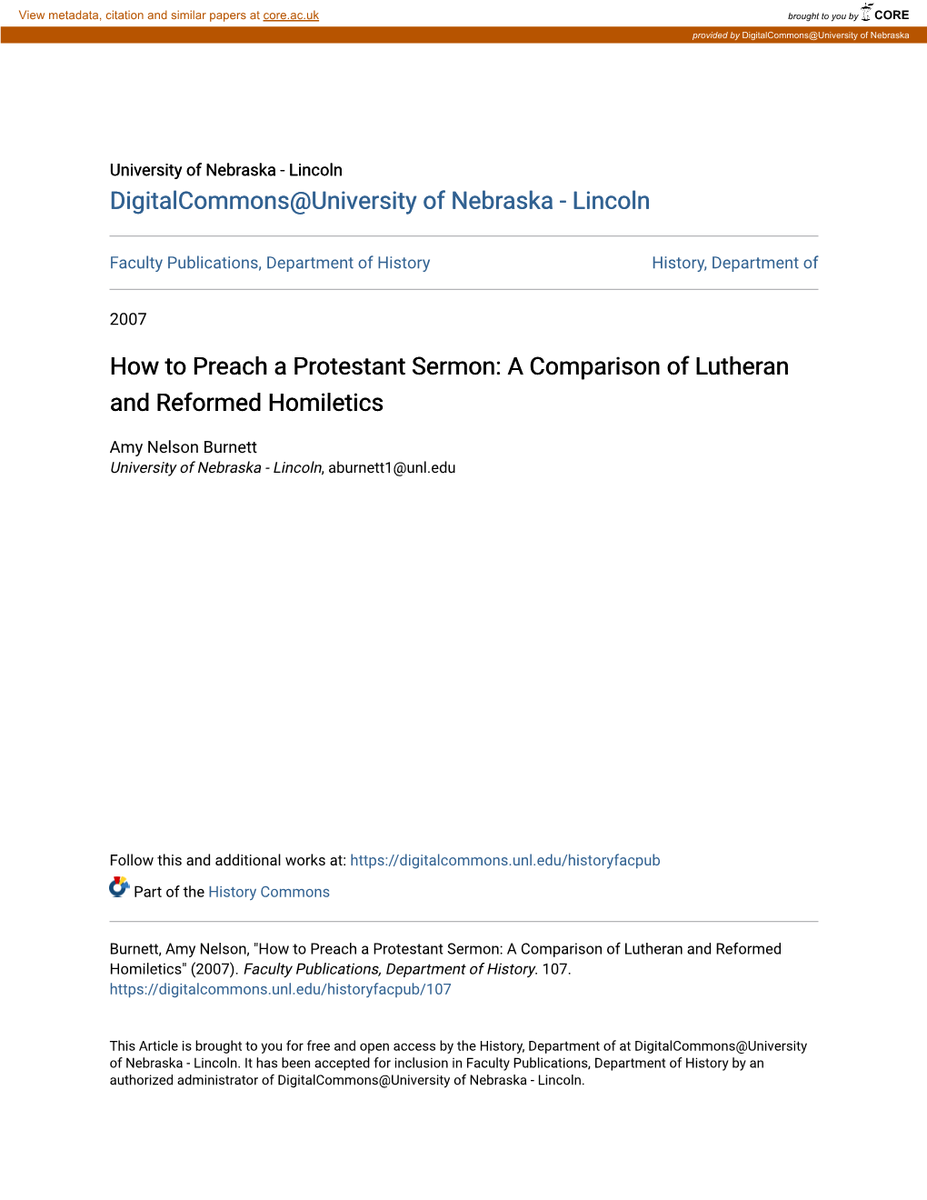 How to Preach a Protestant Sermon: a Comparison of Lutheran and Reformed Homiletics