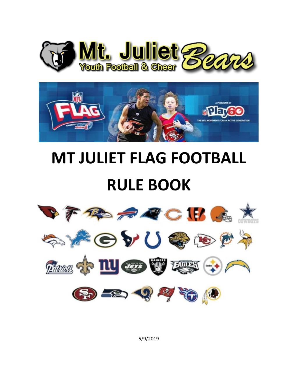 Mt Juliet Flag Football Rule Book