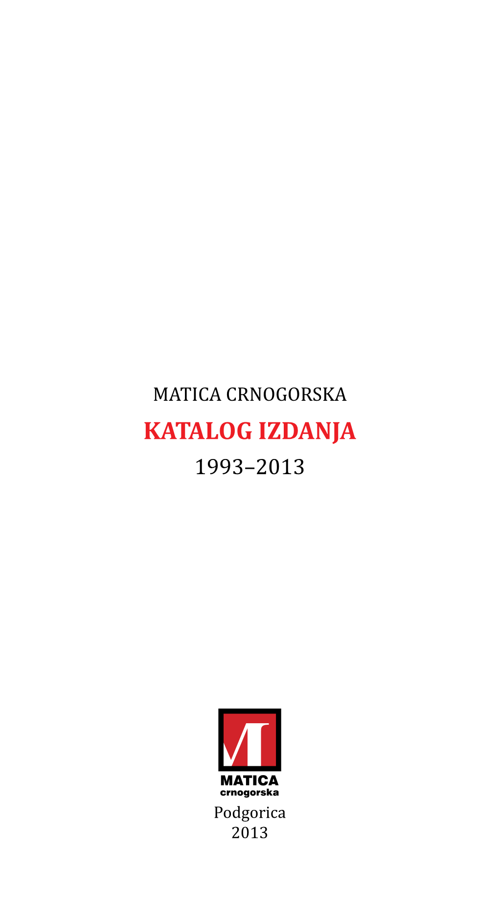 Katalog Izdanja 1993–2013