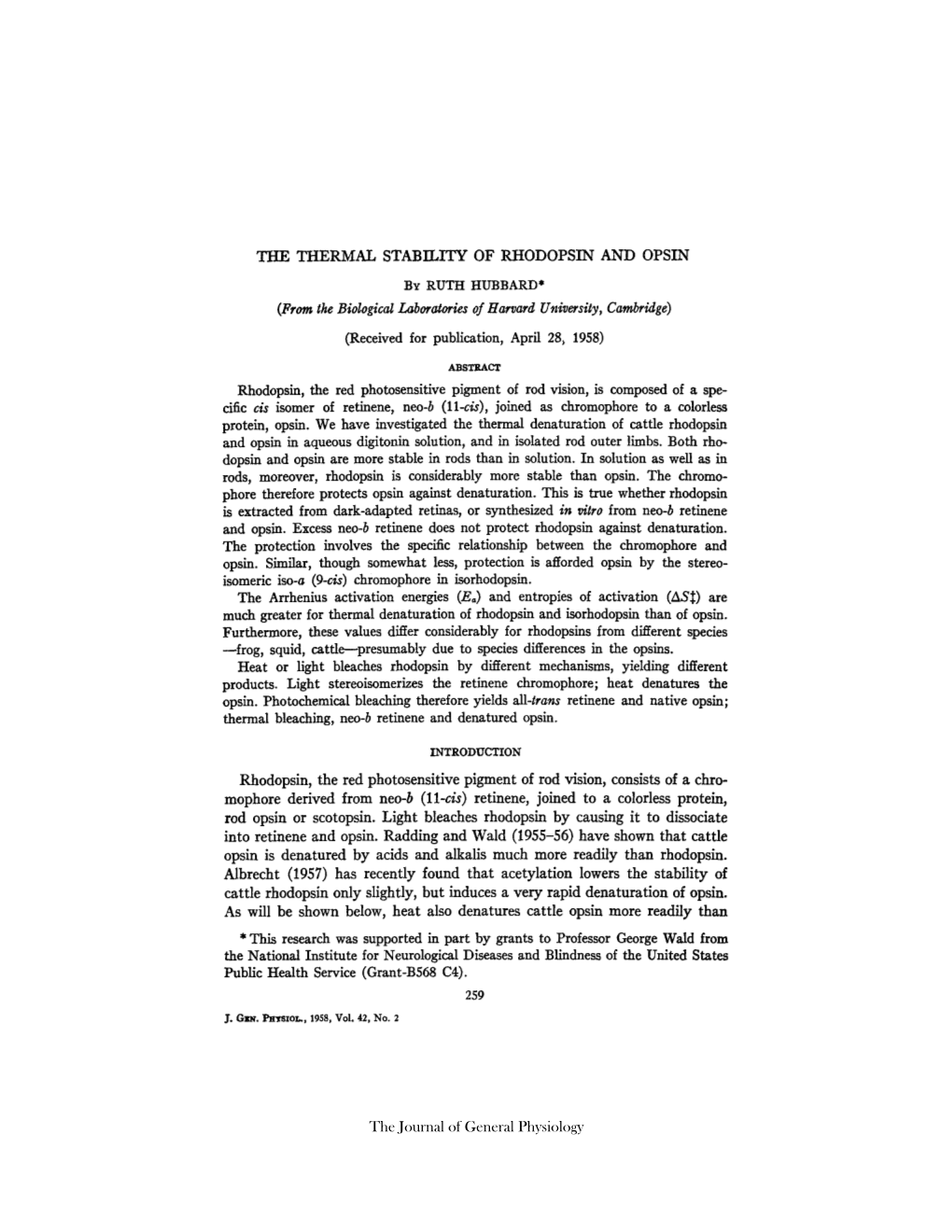 Rhodopsin, the Red Photosensitive Pigment of Rod Vision