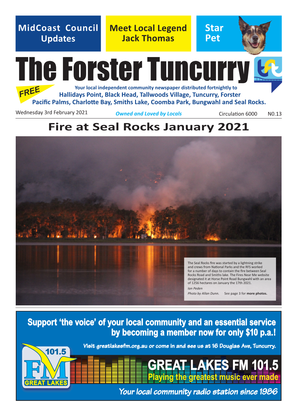 Fire at Seal Rocks January 2021