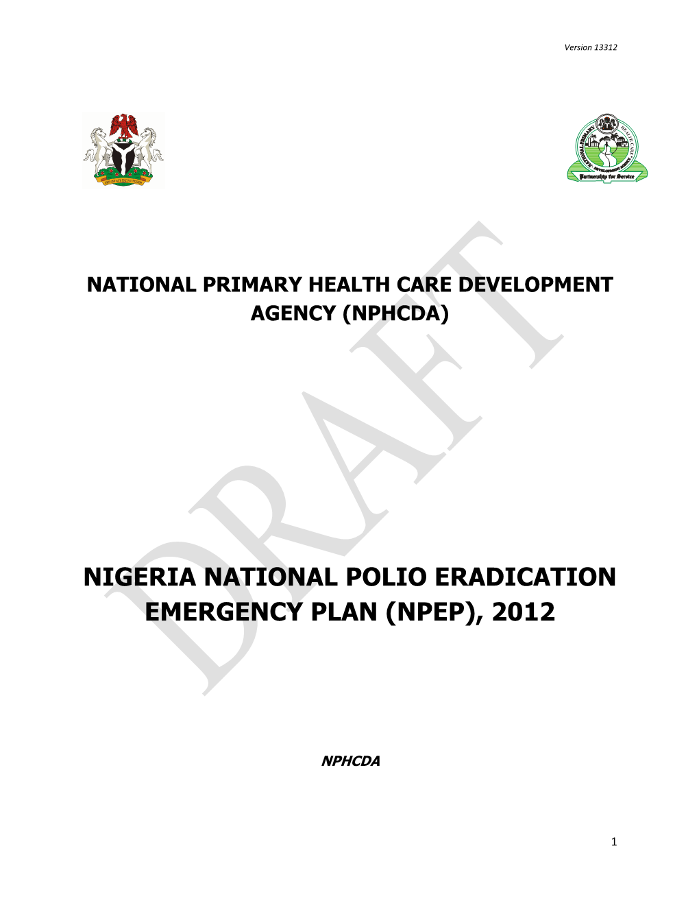 Nigeria National Polio Eradication Emergency Plan (Npep), 2012