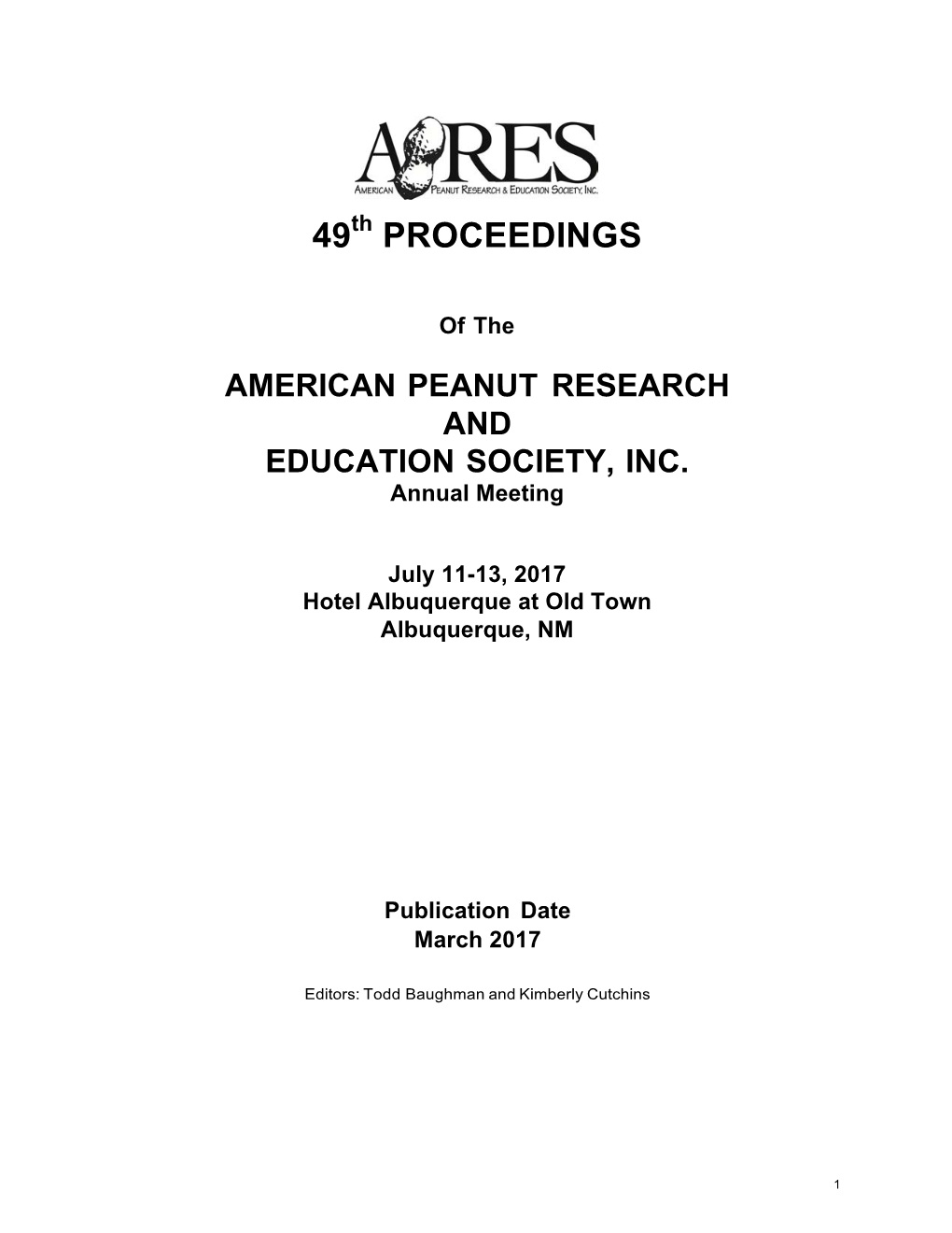 2017 APRES Proceedings, Albuquerque, NM