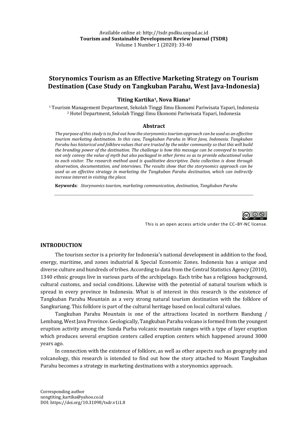 Case Study on Tangkuban Parahu, West Java-Indonesia)