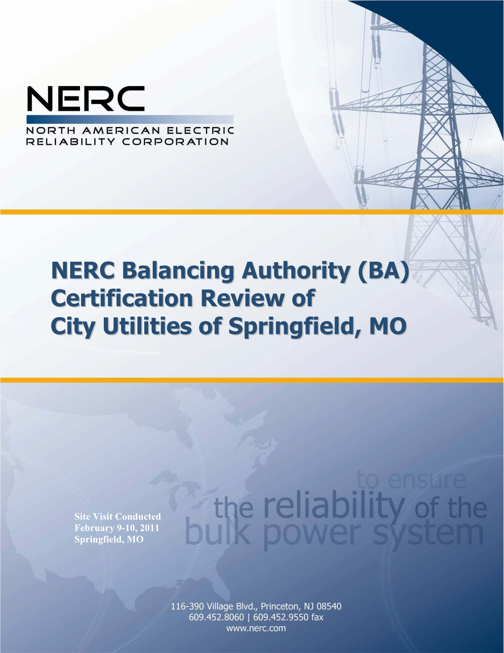 (BA) Certification Review of City Utilities of Springfield, MO