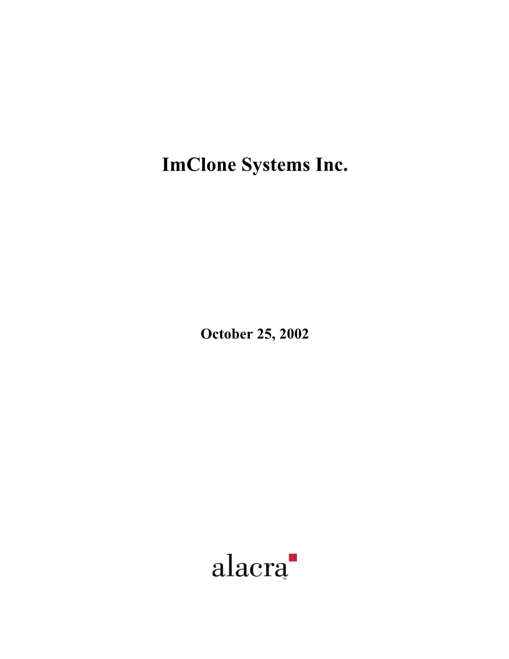 Imclone Systems Inc