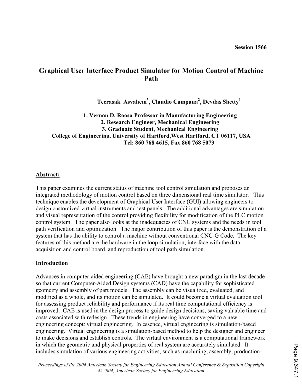 Graphical User Interface Product Simulation for Motion Control Of