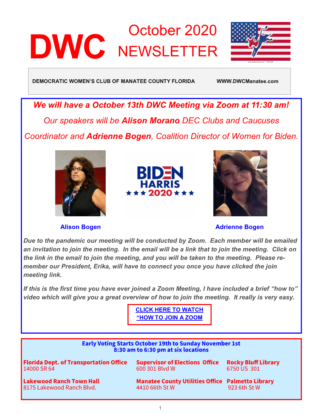 October 2020 DWC NEWSLETTER