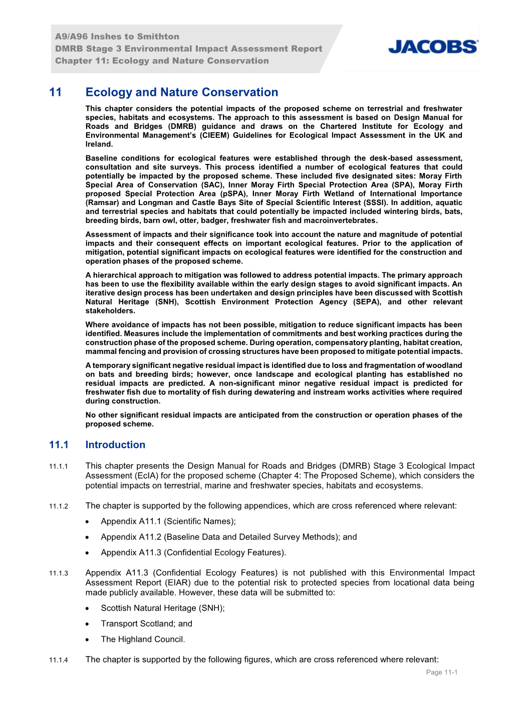 View A9 A96 EIAR Chapter 11 Ecology and Nature Conservation