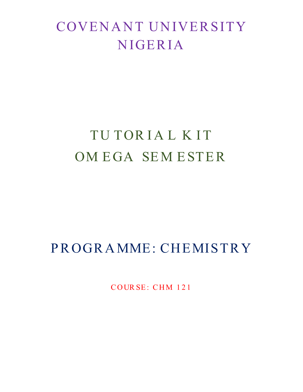 Tutorial Kit Omega Semester
