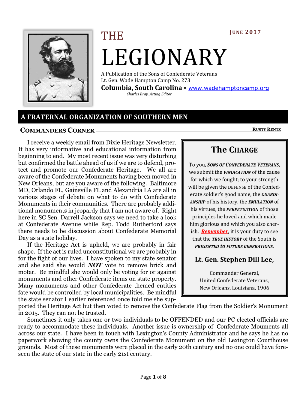 LEGIONARY a Publication of the Sons of Confederate Veterans Lt